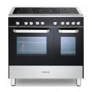 CK 408-2 Electric Vitroceramic Range Cooker 90 cm in Black Glass & Chrome